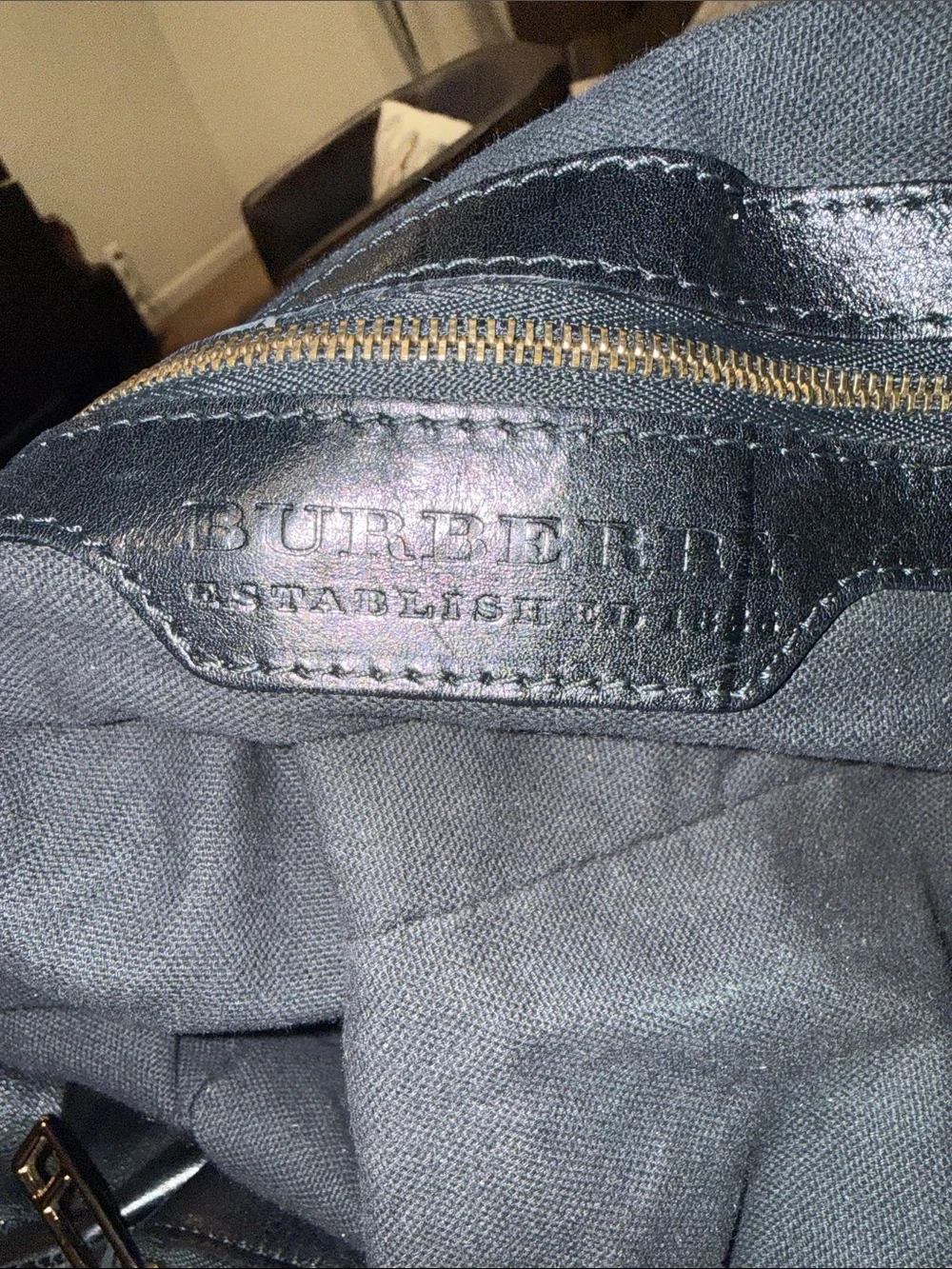 Burberry Bag with Black leatherTrim and Gold Chain Accent - Picture 8 of 11